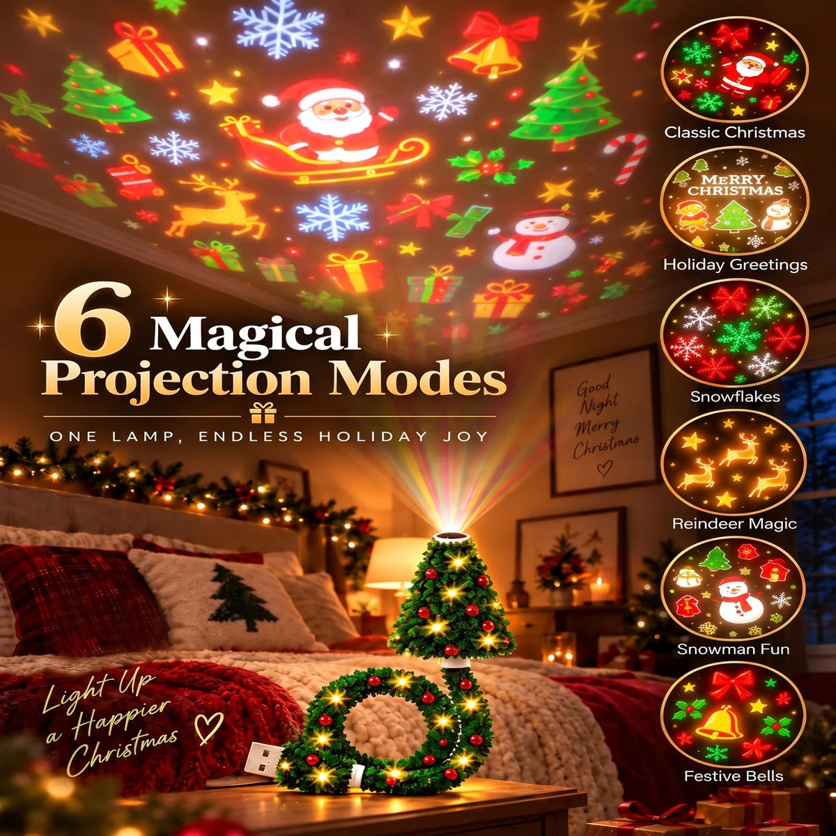 MerryLuma™ Christmas Tree Projector – 6 HD Scenes